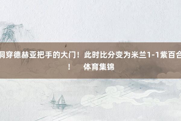 洞穿德赫亚把手的大门！此时比分变为米兰1-1紫百合！    体育集锦