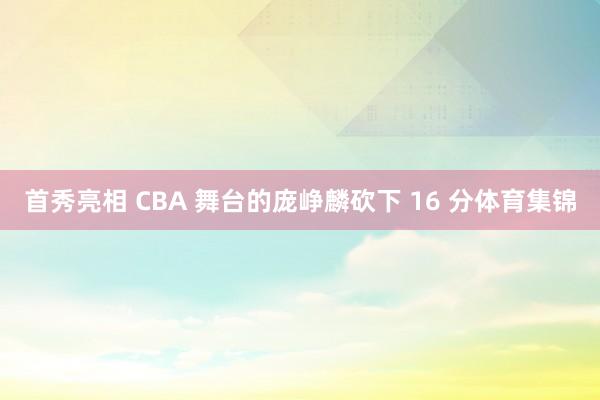 首秀亮相 CBA 舞台的庞峥麟砍下 16 分体育集锦
