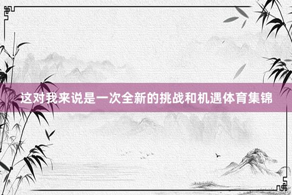 这对我来说是一次全新的挑战和机遇体育集锦