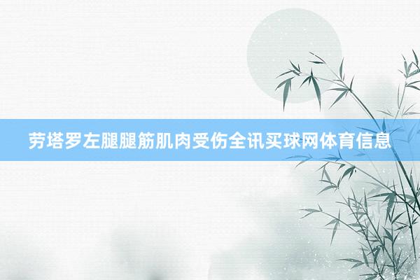 劳塔罗左腿腿筋肌肉受伤全讯买球网体育信息
