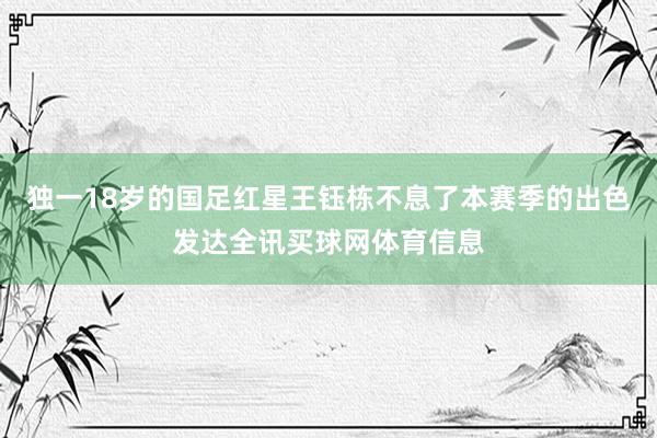 独一18岁的国足红星王钰栋不息了本赛季的出色发达全讯买球网体育信息