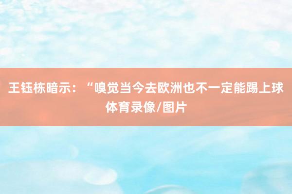王钰栋暗示：“嗅觉当今去欧洲也不一定能踢上球体育录像/图片