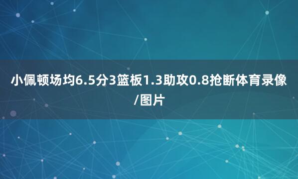 小佩顿场均6.5分3篮板1.3助攻0.8抢断体育录像/图片