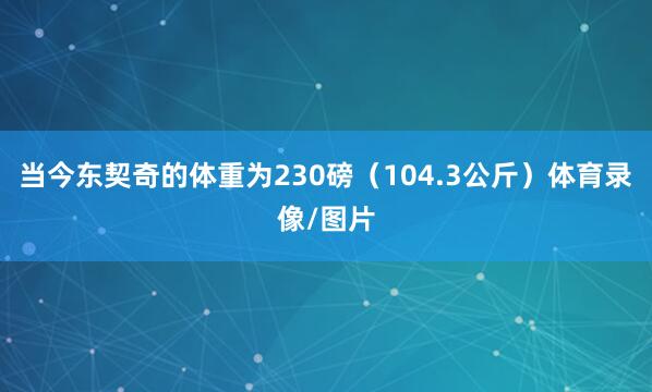 当今东契奇的体重为230磅（104.3公斤）体育录像/图片