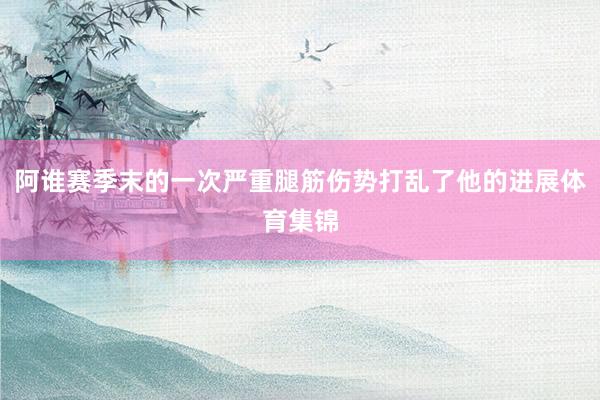 阿谁赛季末的一次严重腿筋伤势打乱了他的进展体育集锦