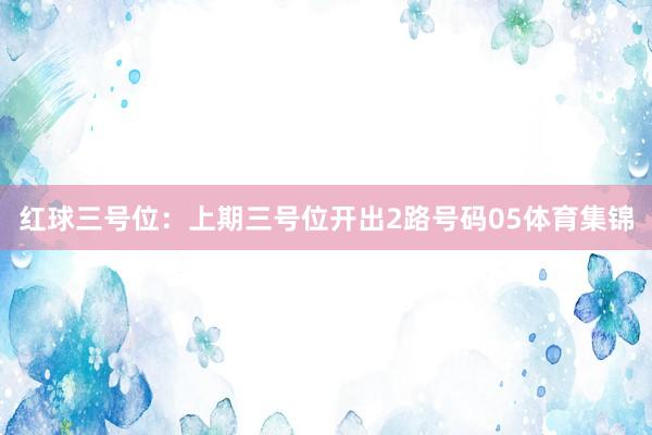 红球三号位：上期三号位开出2路号码05体育集锦