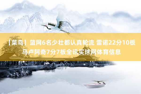 【菜鸟】篮网6名少壮都认真轮流 雷诺22分10板 马卢阿奇7分7板全讯买球网体育信息