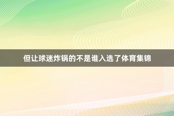 但让球迷炸锅的不是谁入选了体育集锦