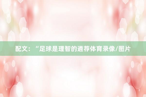 配文：“足球是理智的遴荐体育录像/图片
